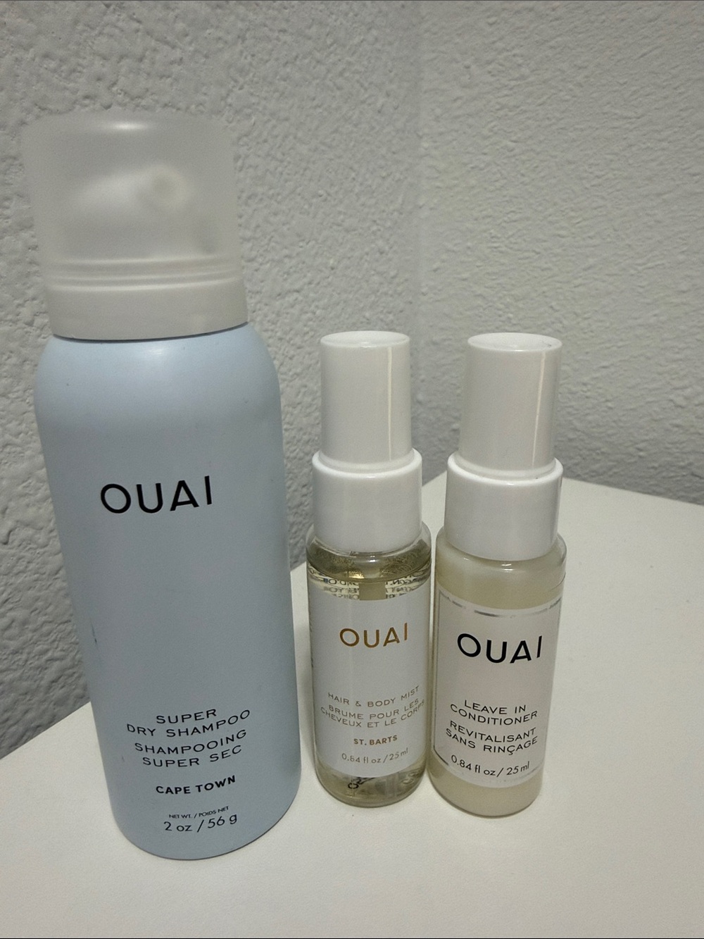 Ouai hair care bundle (Lot of 3) Cape Town Dry Shampoo St. Barts Hair Body Mist